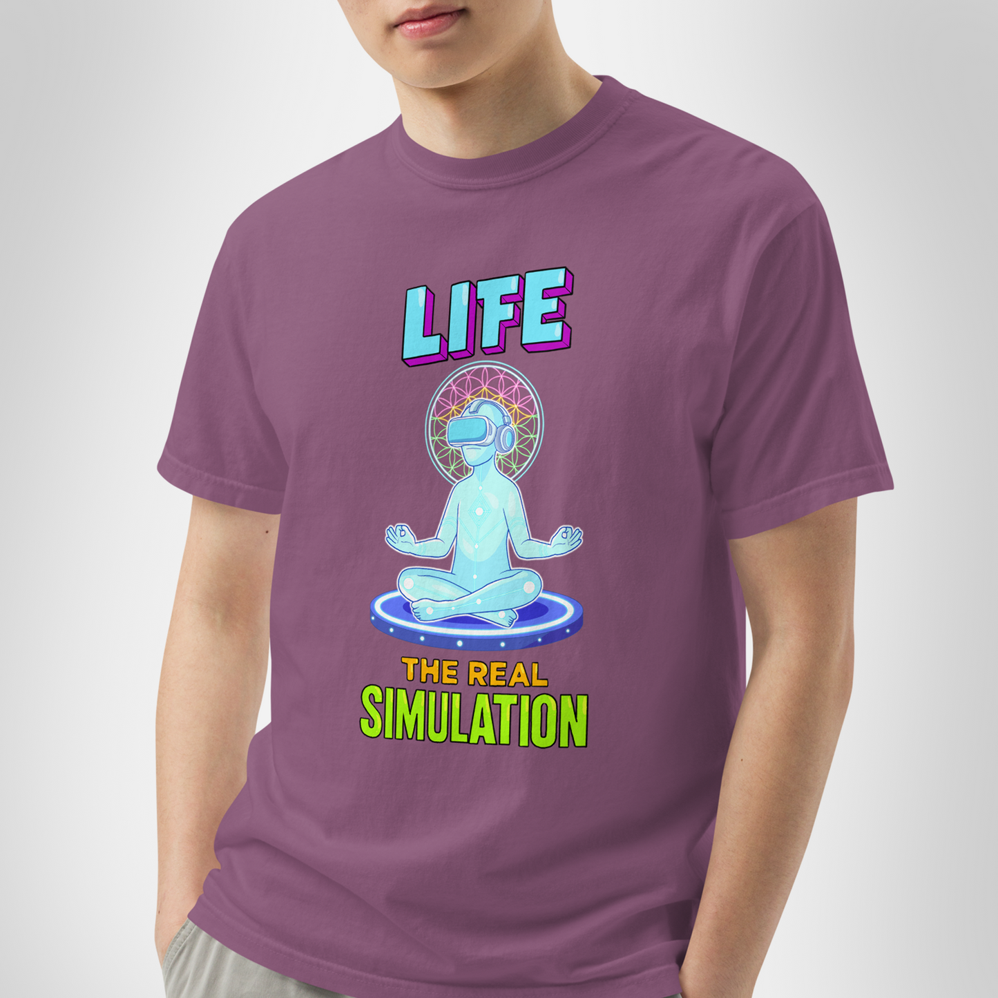 Life: The Real Simulation - Unisex Garment-Dyed Heavyweight T-shirt