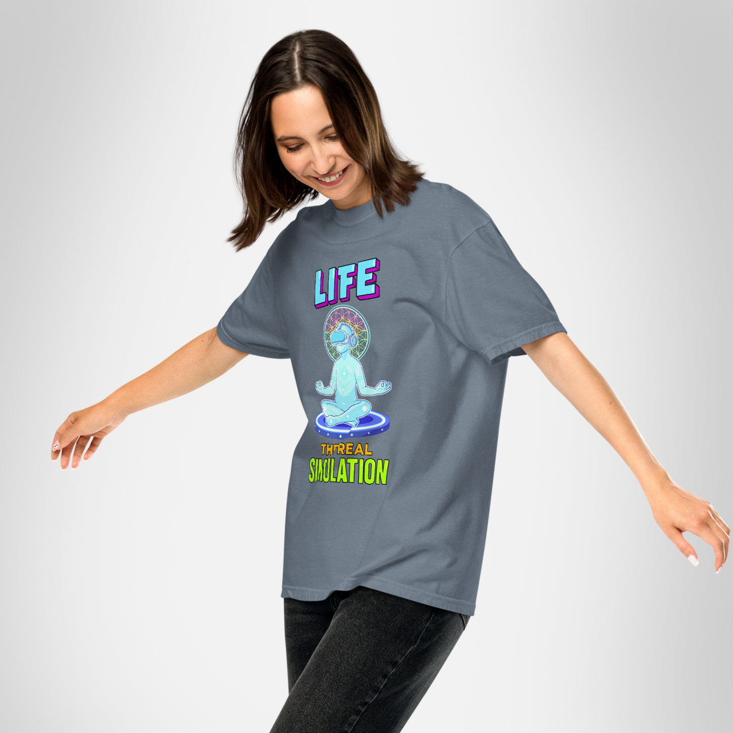 Life: The Real Simulation - Unisex Garment-Dyed Heavyweight T-shirt