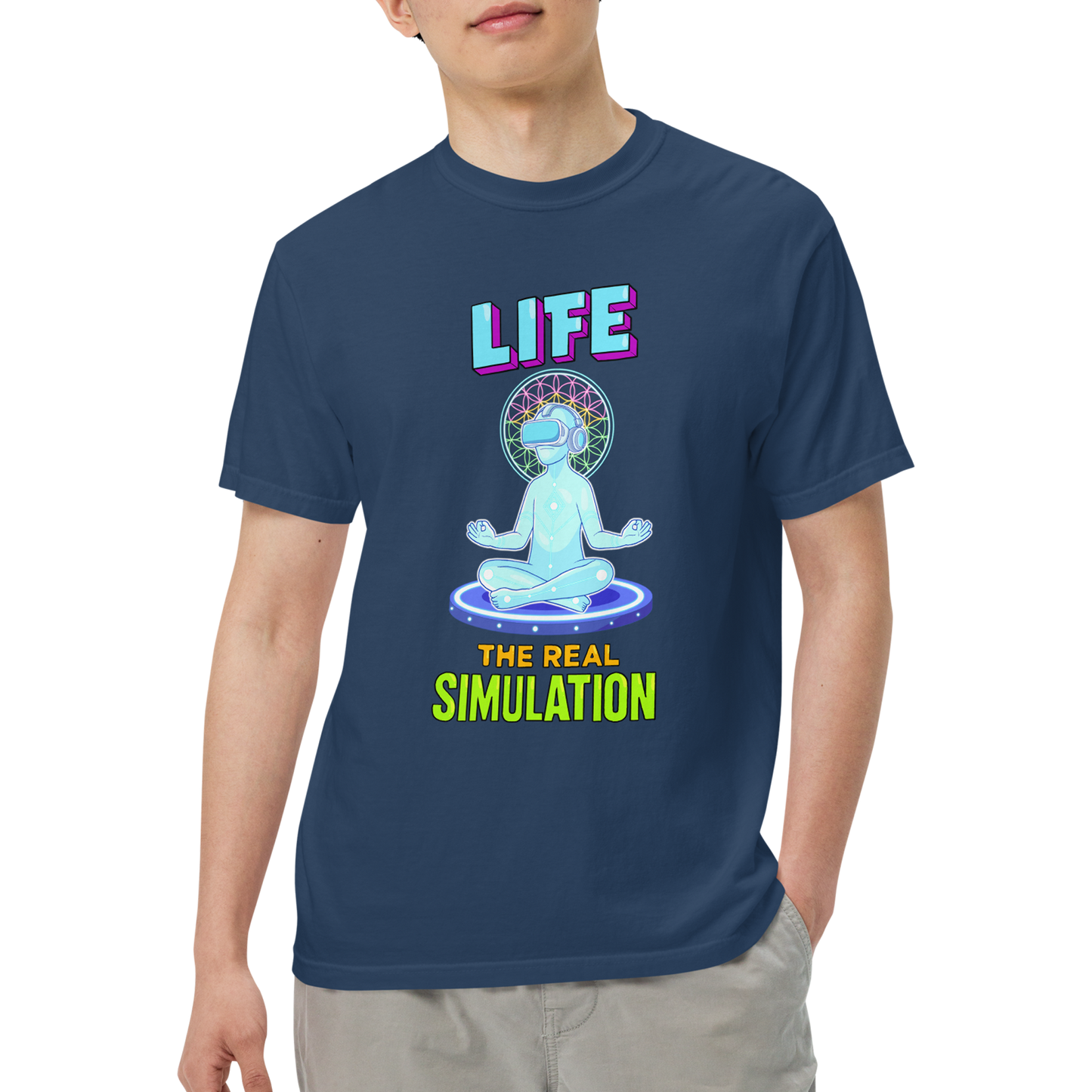 Life: The Real Simulation - Unisex Garment-Dyed Heavyweight T-shirt