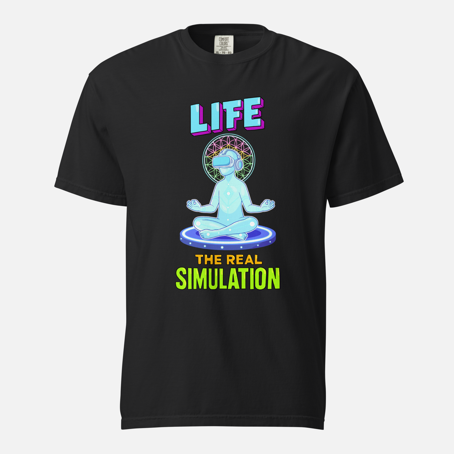 Life: The Real Simulation - Unisex Garment-Dyed Heavyweight T-shirt