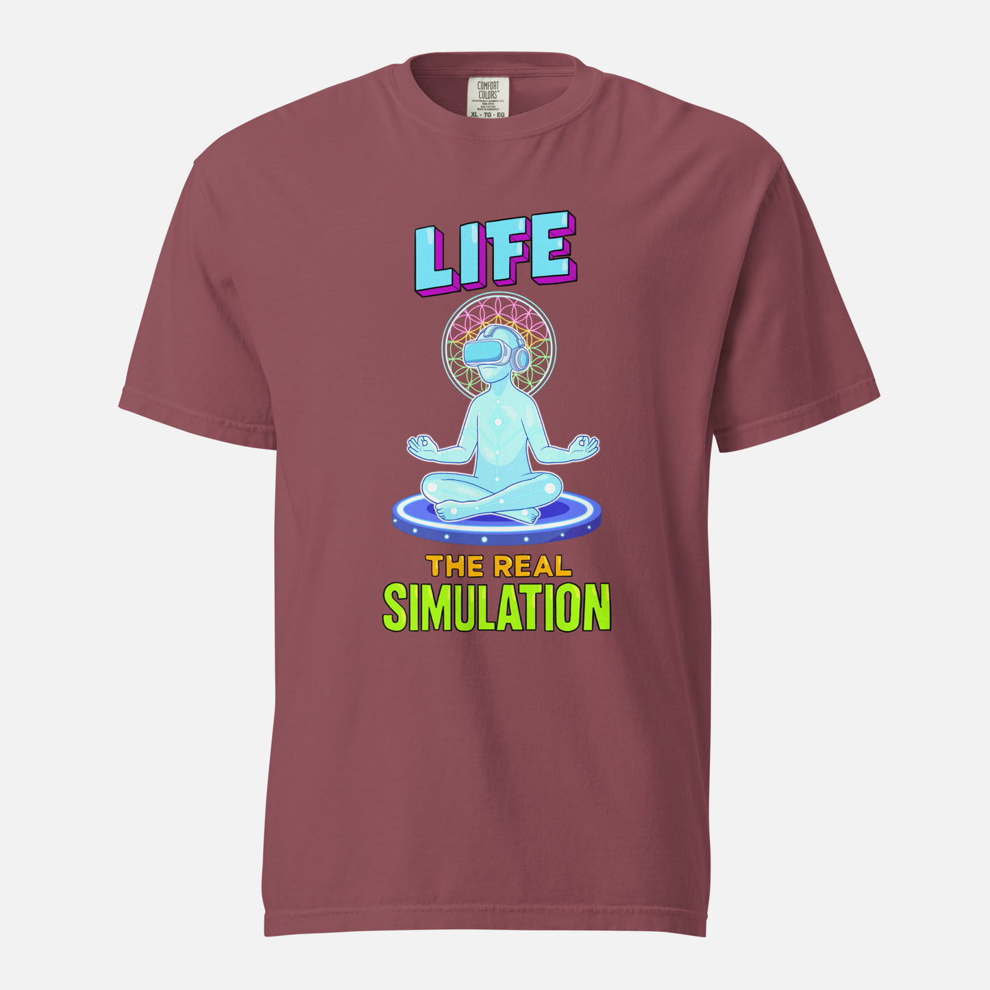 Life: The Real Simulation - Unisex Garment-Dyed Heavyweight T-shirt