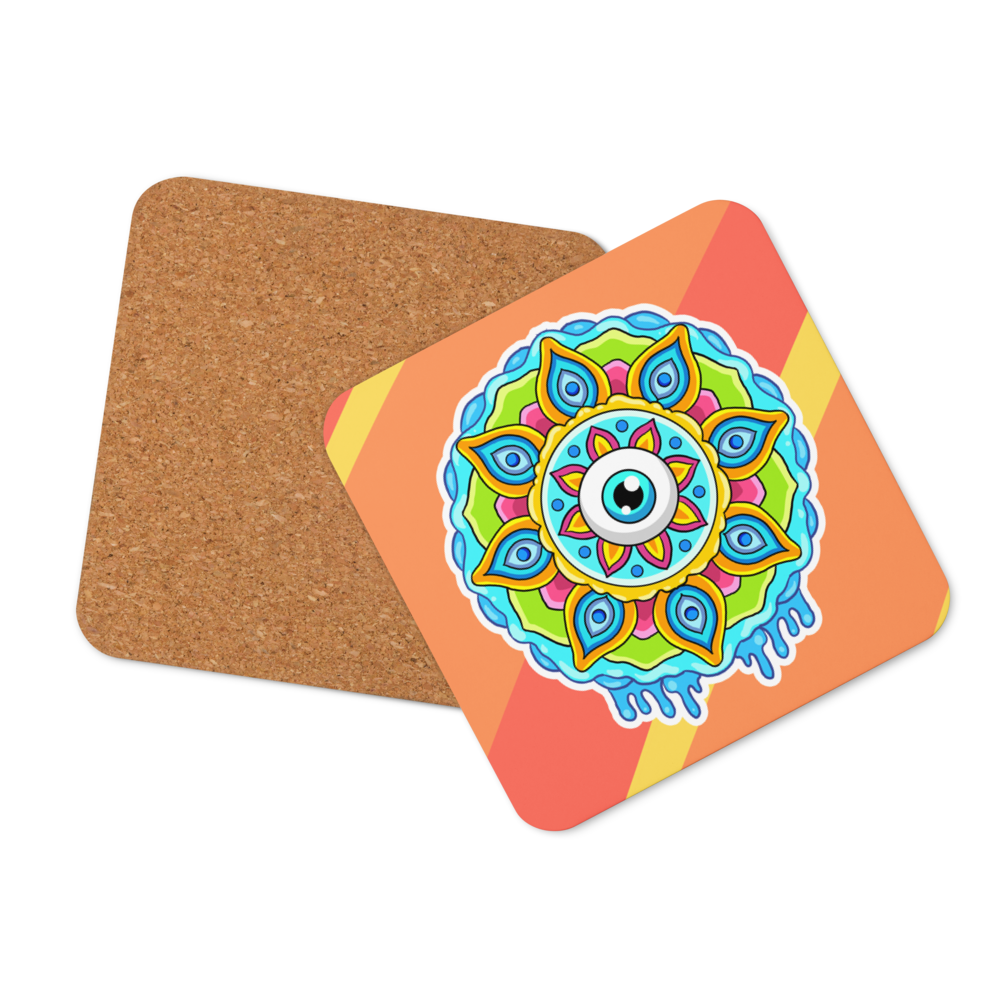 Eye Mandala - Cork-back coaster