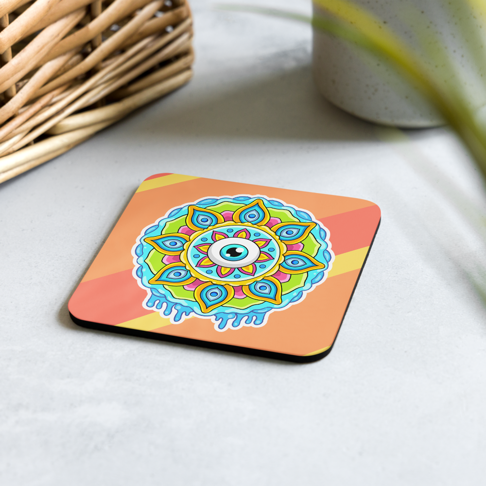 Eye Mandala - Cork-back coaster