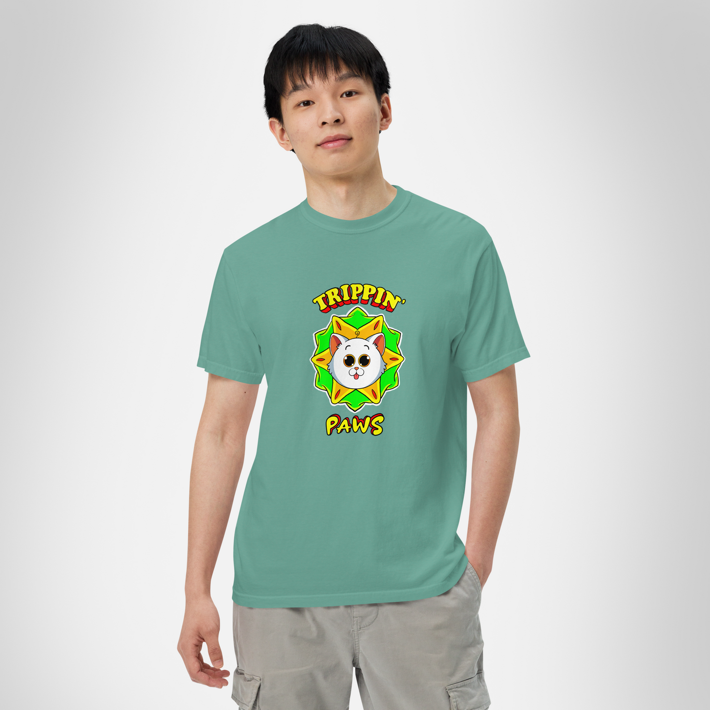 Trippin' Paws - Unisex Garment-Dyed Heavyweight T-shirt